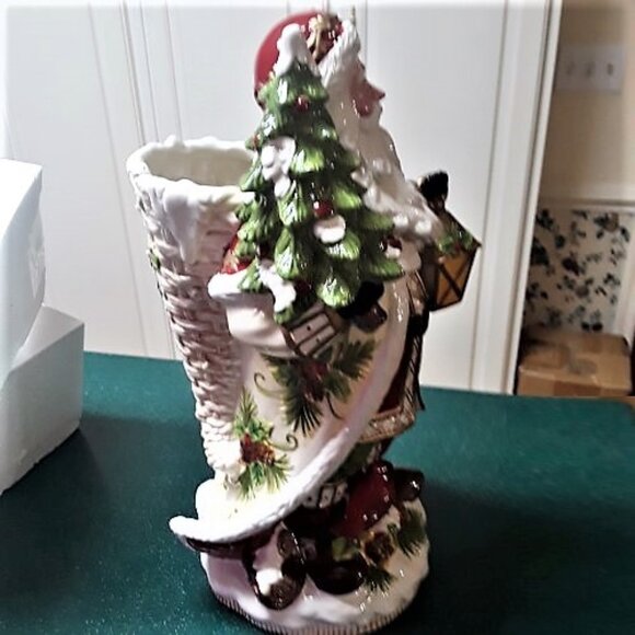 Vintage Cracker Barrel "Season of Peace" Decorative Santa Vase NWT HARD TO FIND - Picture 8 of 16
